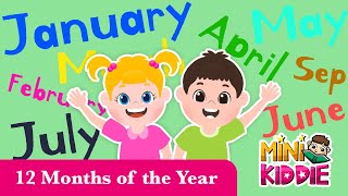 12 Months of the Year Song  Song for Kids with Lyrics  Learn the Months  Mini Kiddie [upl. by Lilas]