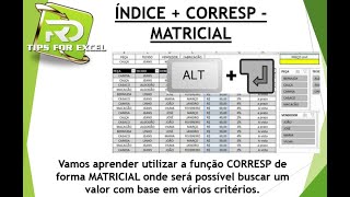 ÍNDICE  CORRESP MATRICIAL [upl. by Eerrehs893]