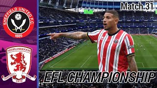 Mode manager fc 25  EFL CHAMPIONSHIP Match 31  Sheffield United vs Middlesbrough [upl. by Enaasiali]