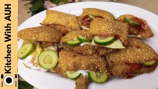 Chicken Zinger Pocket Recipe Tea time snacks subscribe kitchenwithauh [upl. by Dela]