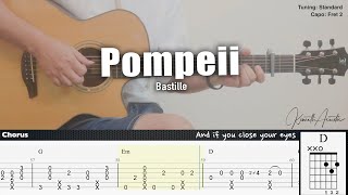 Pompeii  Bastille  Fingerstyle Guitar  TAB  Chords  Lyrics [upl. by Larisa428]