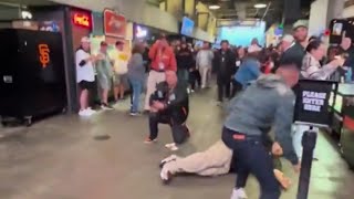 Fan Fight At San Francisco Giants amp Oakland As Game Reaction The Friday Night Letdownreaction [upl. by Yenahpets490]