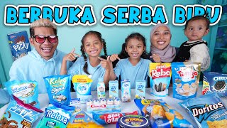 TANTANGAN BUKA PUASA MAKAN 1 WARNA SERBA BIRU [upl. by Artemla524]