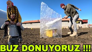 BİR ANDA BUZ KESTİK  DONUYORUZBUZ GİBİ HAVADA DÜĞÜNSON TARLA ÇABALARIKOYUN [upl. by Suixela621]