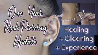 1 Year Rook Piercing Update  How To Clean It  Experience [upl. by Danas]