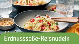 Reisnudeln mit Erdnusssoße 🍜🥜  7 Zutaten  REWE Deine Küche [upl. by Birkle]