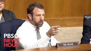 WATCH Oklahoma senator challenges Teamsters president to a fight during Senate hearing [upl. by Naitsirt952]