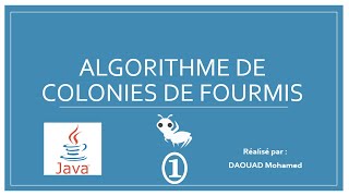 Algorithme de colonies de fourmis pour le problème TSP  intelligence artificiel  Application JAVA [upl. by Norvil]