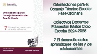 Orientaciones para el Consejo Técnico Escolar 7 El desarrollo de los aprendizajes  audio [upl. by Yvonne]