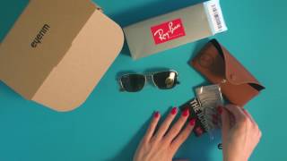 eyerim presents Unboxing of RayBan CARAVAN RB3136 181 sunglasses [upl. by Atiuqet468]