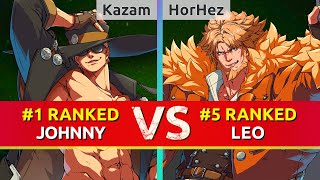 GGST ▰ Kazam 1 Ranked Johnny vs HorHez 5 Ranked Leo High Level Gameplay [upl. by Lucrece]