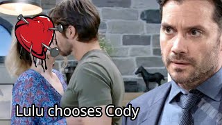 General Hospital Spoilers  Lulu chooses Cody Dante loses everything after Sam dies [upl. by Isoj]