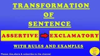 Assertive To Exclamatory Sentences Transformation Of Assertive To Exclamatory SentencesS2LEARN [upl. by Wexler]