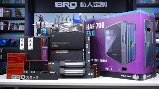 「BRO」4K Water Cooled PC Build CoolerMaster HAF 700 EVO With13900KFRTX4090酷冷HAF 700 EVO pcbuild [upl. by Oznole]