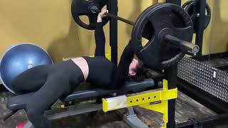 Natasha Aughey bench press 225lbs [upl. by Atirec760]