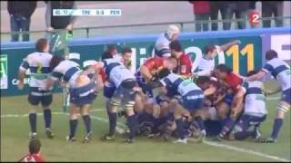 RugbyMania  Benetton Treviso v Perpignan  H Cup 201011  R5 rugby [upl. by Mahgem]