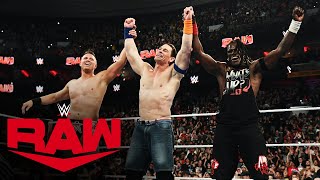 John Cena makes a surprise return to partner with Awesome Truth Raw highlights April 8 2024 [upl. by Riannon]