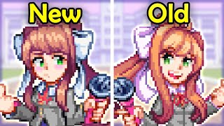 Pixel Monika New VS Old  FNF DDTO [upl. by Anaerb]