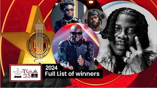 25th TGMA 2024  Full List of Winners at the AWARDS NIGHT [upl. by Langston]