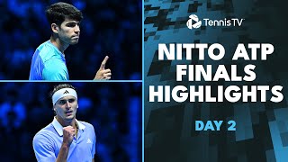 Alcaraz Takes On Ruud Zverev vs Rublev  Nitto ATP Finals 2024 Highlights Day 2 [upl. by Ennaitsirk]