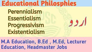 Educational Philosphies \ Perennialism \ Essentialism \ Progressivism \ Reconstructionism Aiou [upl. by Demp450]