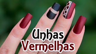 UNHAS DECORADAS VERMELHAS  Ideia Rosa [upl. by Kendrick462]