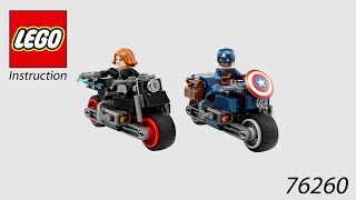 LEGO Instruction  Marvel  76260  Black Widow amp Captain America Motorcycles [upl. by Darcia]