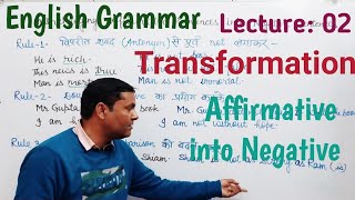 02 Transformation Interchanging Affirmative Sentences into Negative Sentences [upl. by Inessa]