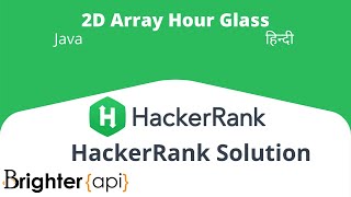 Hackerrank Data Structure Arrays  2D Array Hour Glass Solution in Java [upl. by Travis471]