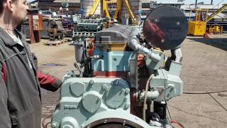 Mitsubishi Marine Diesel Engine S6R2MPTA Start Up After Overhauling Tugboat PHOENIX [upl. by Anoik]