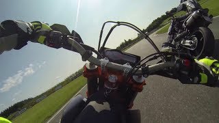 KTM 690 SMCR vs 990 SuperDuke on Track [upl. by Zadoc]