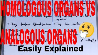 Homologous Organs vs Analogous OrgansDifference between homologous and analogous organs [upl. by Clim429]