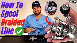 How To Spool Braided Line On A Spinning Reel No Loops amp Twists [upl. by Airbas]