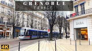 France 🇫🇷  4K Walk  Grenoble  City in the AuvergneRhôneAlpes region of Southeastern France [upl. by Neile]