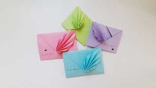 Origami  gift envelope enveloppe cadeau  如何制作叶子信封 [upl. by Winni]