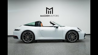 2023 Porsche 911 Targa 4 White with BlackCognac Heritage Design Interior for Sale [upl. by Yrmac]