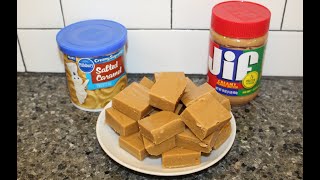 Two Ingredient Salted Caramel Peanut Butter Fudge – SUPER EASY Recipe [upl. by Lyndsie948]