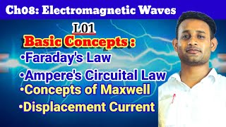 L01Ch08 Electromagnetic Waves Basic Concepts Faradays Law Amperes Circuital Law Maxwell [upl. by Puduns]