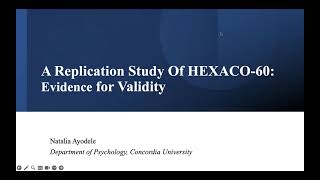 A Replication Study of HEXACO 60 [upl. by Lada]