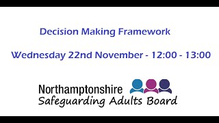 NSAB Week of Learning  Decision Making Framework  Wednesday 22nd November 2023 [upl. by Aibar]