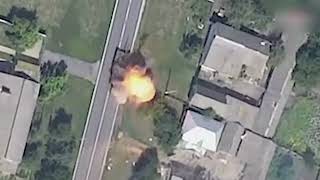 dron KAMIKAZE ruso DESTRUYE tanque ucraniano en Kursk Rusia 11082024 [upl. by Cerf252]