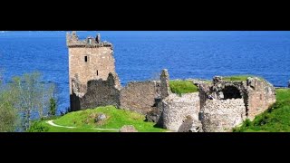 Urquhart Castle With Bagpipes Music On Visit To Loch Ness Highlands Scotland [upl. by Rafaello]