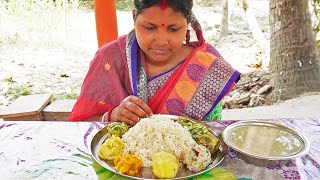 Eating BhatDal Makha Misti Kumro Makha Begun Makha Dharosh MakhaKachaKola MakhaMisti Alu Makha [upl. by Kirbee]