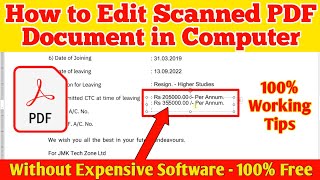 How to Edit Scanned PDF Document in Computer for Free [upl. by Hammond]