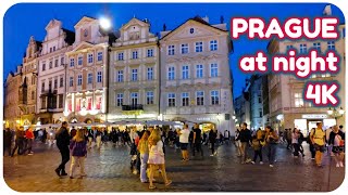 Prague at Night  Czechia 4K [upl. by Lundell]