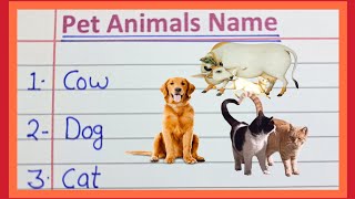 Pet Animals NameDomestic Animals Name in English [upl. by Nhtanhoj]