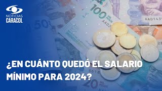 Salario mínimo 2024 en Colombia fue definido por decreto presidencial el aumento fue cercano al 12 [upl. by Ardelia634]