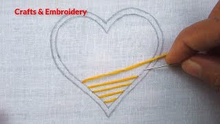 Hand Embroidery Easy hand embroidery Love embroidery [upl. by Annailuj594]