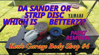 GAS TANK PAINT REMOVAL RZ350 DA SANDER OR STRIP DISC [upl. by Yanat]