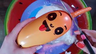 Funny Balloons Slime Making  Kawaii Fluffy Blue [upl. by Nirrej]